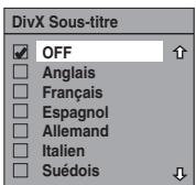 TOSHIBA DVR-70DT - DivX Sous-titre (Par défaut: OFF) - 1