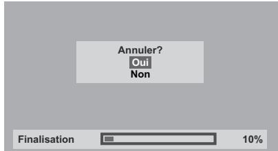 TOSHIBA DVR-70DT - Pour annuler la finalisation (disque DVD-RW uniquement): - 1