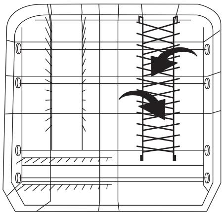 ARTHUR MARTIN ASF2770 - Variante 3 : le support à assiettes sur la droite du panier inférieur est rabatable en croisant les rayonnages - 2