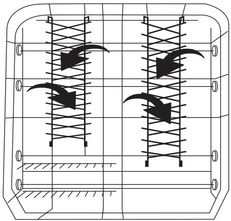 ARTHUR MARTIN ASF2770 - Variante 4 : les deux supports à assiettes à l'arrête du panier inférieur sont rabattables en croisant les rayonnages - 2