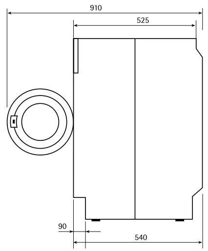 OKO LAVAMAT 12500 - Dimensions de l'appareil Vue de face et latérale - 2