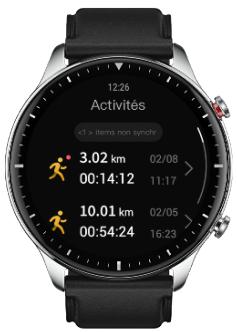 AMAZFIT GTR2 - Affichage des données d'entraînement - 1