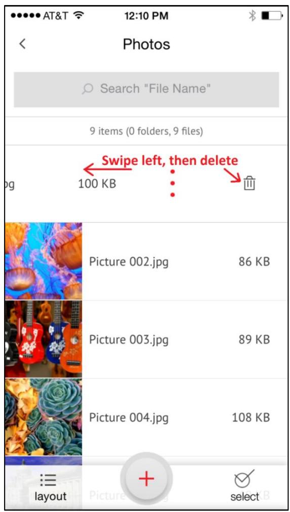 SANDISK iXPAND 3.0 32G - Delete files - 2