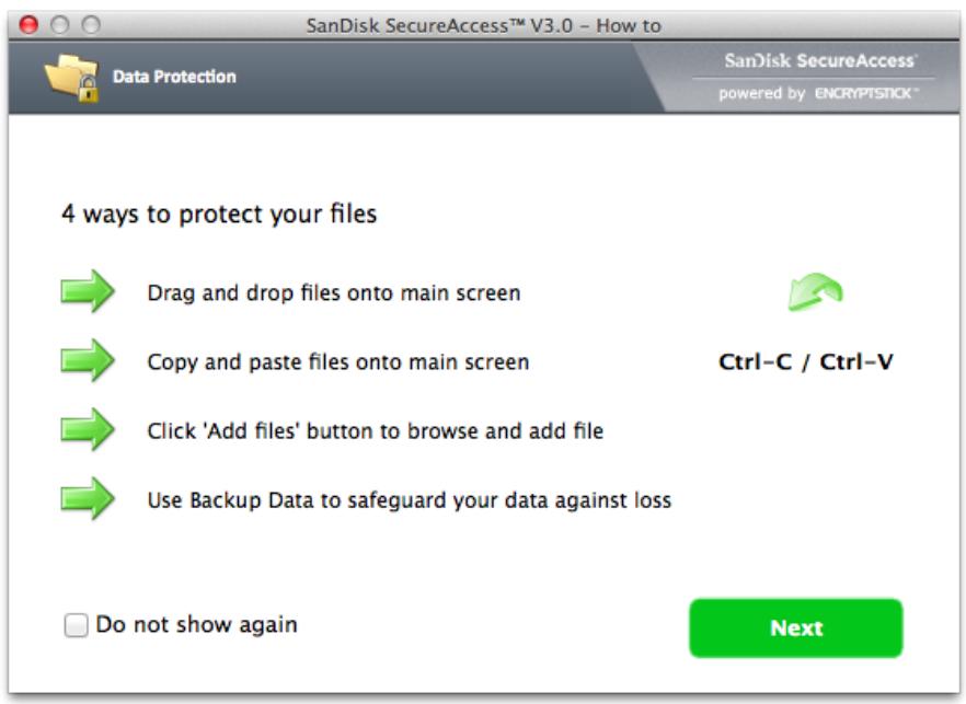 SANDISK iXPAND 3.0 32G - Read the guidelines and click "Next". - 1