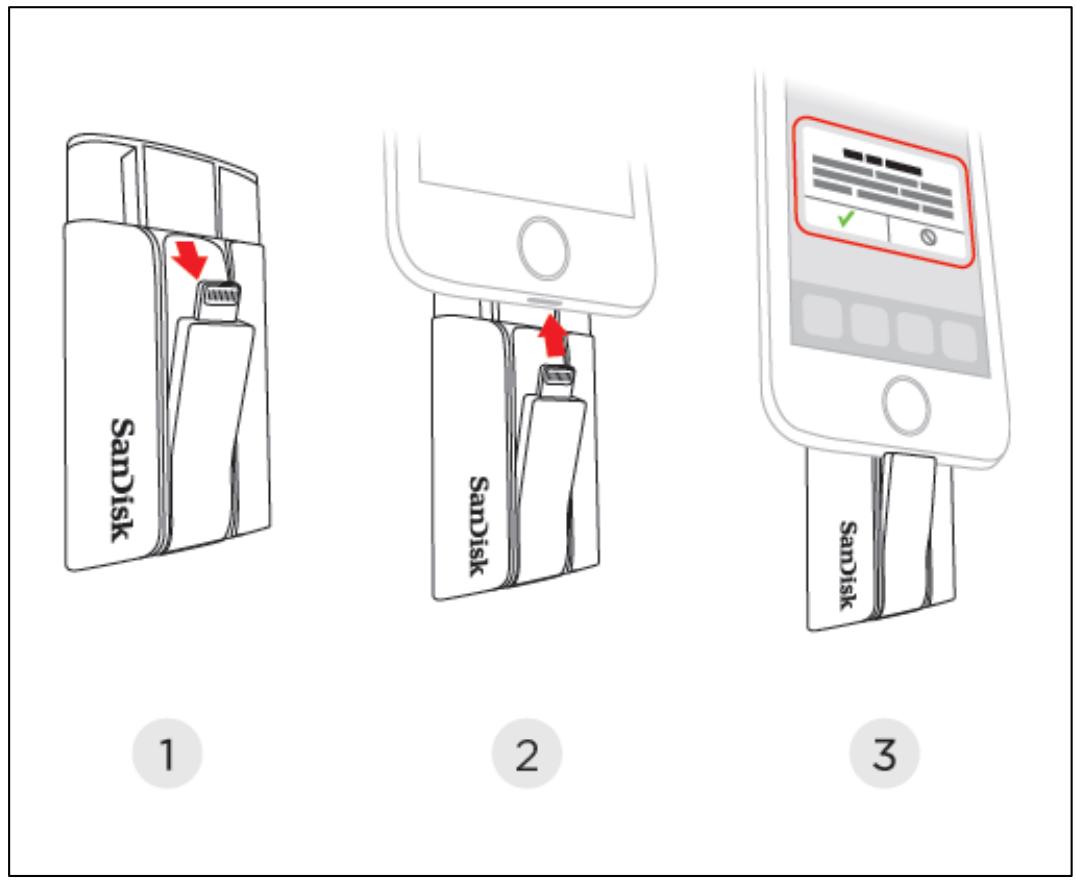 SANDISK iXPAND 3.0 32G - Physical connection - 2
