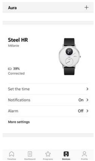 WITHINGS Steel HR Sport - Définir une alarme - 1