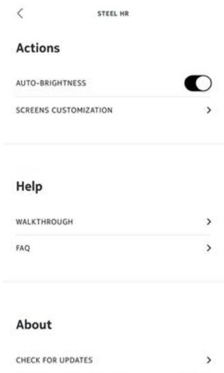 WITHINGS Steel HR Sport - Changer l'ordre des écrans - 2