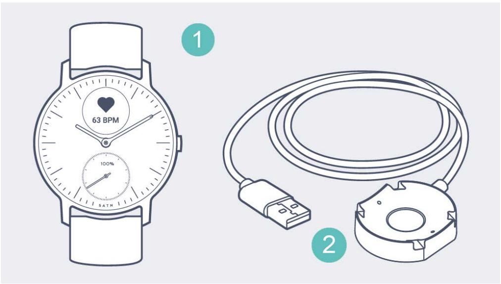 WITHINGS Steel HR Sport - Contenu de la boîte - 1