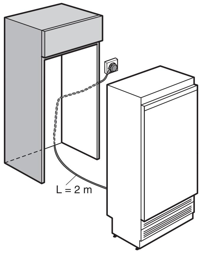 MIELE WT 1602 - Dimensions de la porte (angle d'ouverture 115^ ) - 3
