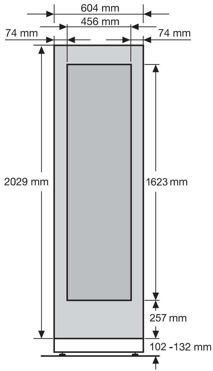 MIELE WT 1602 - Dimensions de la porte (angle d'ouverture 115^ ) - 4