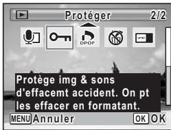 PENTAX M60 - Utilisez le bouton de navigation (  ) pour selectionner (Protégger). - 1