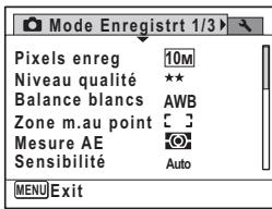 PENTAX M60 - Appuyez sur le bouton de navigation () . - 1