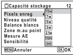 PENTAX M60 - Écran de prise de vue/de lecture lorsqué 2.1M est sélectionné - 2
