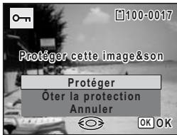 PENTAX M60 - Utilisez le bouton de navigation ( ) pour selectionner [Protégé]. - 1