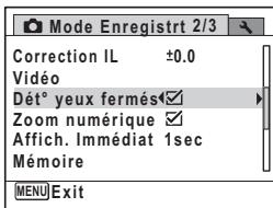 PENTAX M60 - Activez (Oui) ou désactive (Arrêt) à l'aide du bouton de navigation (▲▶). - 1