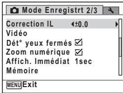 PENTAX M60 - Utilisez le bouton de navigation (▲▶) pour selectionner la valeur IL. - 1