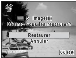 PENTAX M60 - Appuyez sur le bouton OK. Le nombre d/images récapucérables apparait. - 1