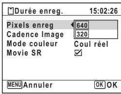 PENTAX M60 - Selection des pixels enregistrés pour les séquences video - 1