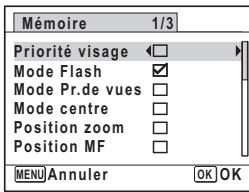 PENTAX M60 - Sauvegarde des réglages (Mémoire) - 1