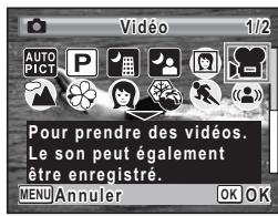 PENTAX M60 - Utilisez le bouton de navigation (▲▼▲▶) pour selectionner (Vidéo). - 1