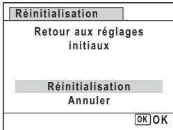 PENTAX M60 - Utilisez le bouton de navigation ( ) pour selectionner [Réinitialisation]. - 1