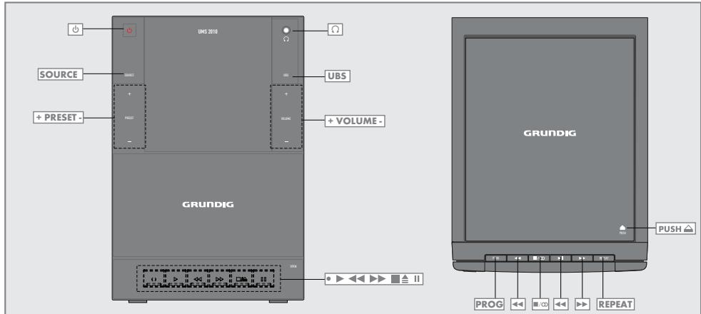 GRUNDIG UMS 2010 - La partie avant de l'appareil - 1