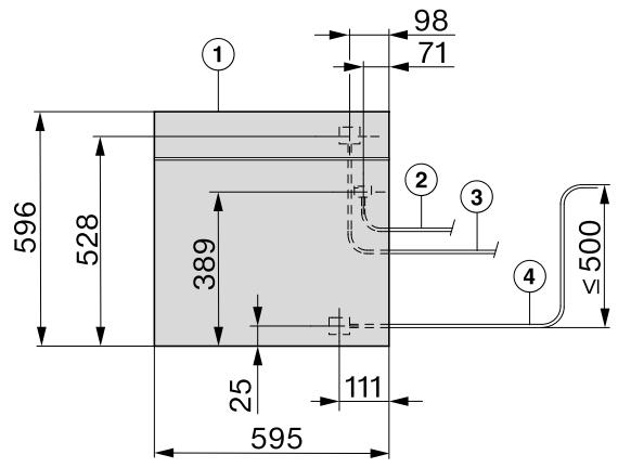 MIELE 7645HCPRO - Plage de déplacement du bandeau - 2
