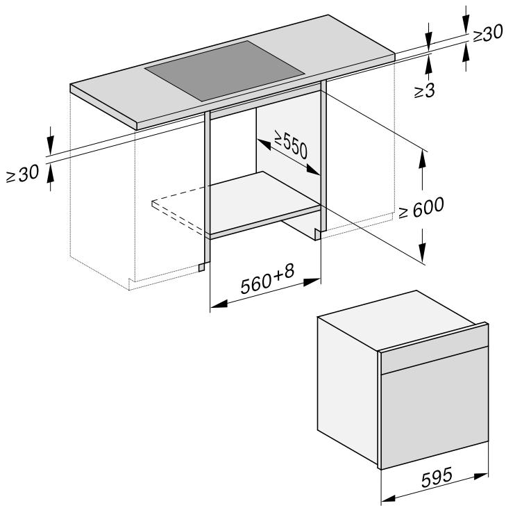 MIELE 7645HCPRO - Encastrement dans un meuble bas - 1