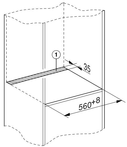 MIELE 7645HCPRO - Découpe pratiquée pour la pose des tuyaux d'eau - 1