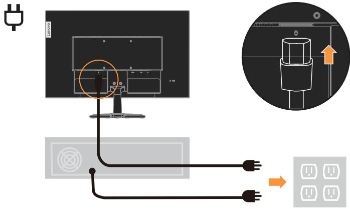 LENOVO D24-20 - Connexion et mise en marche de votre moniteur - 6