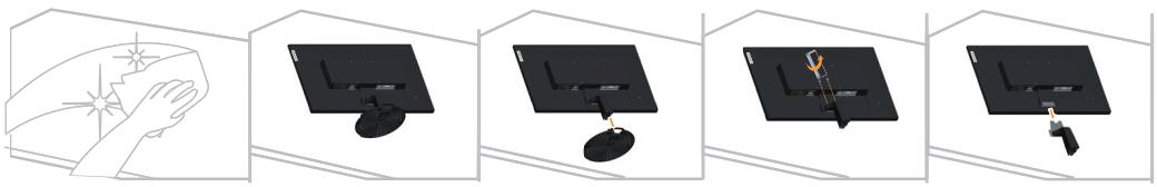 LENOVO D24-20 - Démonter la base et le stand du moniteur - 1