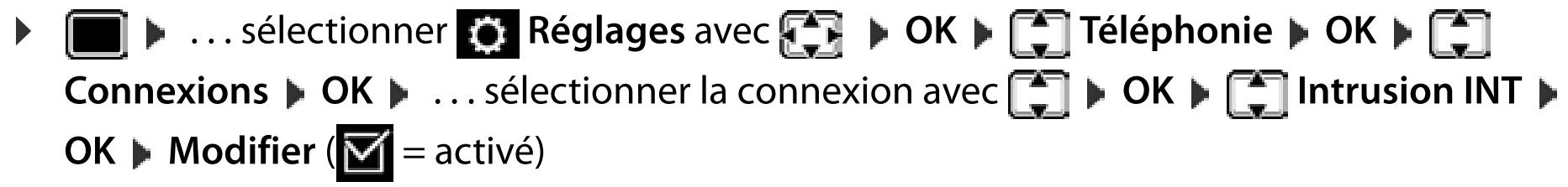 GIGASET CLE60HX - Autoriser/empêcher la fonction intrusion interne - 1