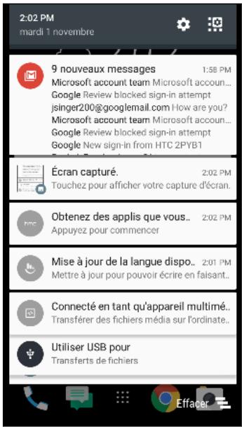 HTC UPLAYNOIR32GO - Panneau notifications - 3