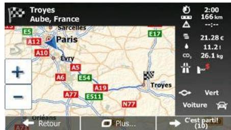 MAPPY ULTiX580 - La carte plein écran apparait. Le point sélectionné figure au milieu. Au besoin, touchez un autre - 4