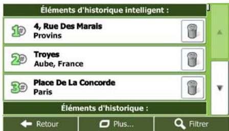 MAPPY ULTiX580 - Sélectionner une destination réçente à partir de l'histoire - 2