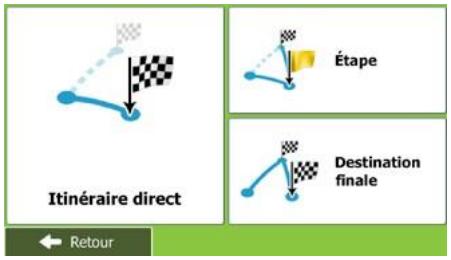 MAPPY ULTiX580 - Sélectionner une nouvelle destination lorsque vous avez déjà un itinétaire : Nouvel itinétaire, étape ou destination finale - 1