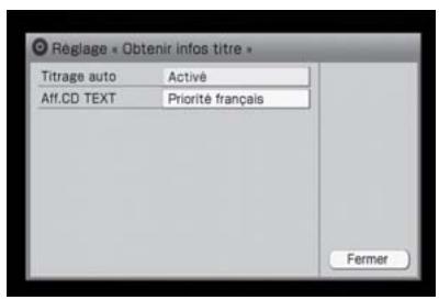 SONY NAS-S5S5PKE - Modification du réglage permettant d'obtenir des informations sur le titre - 1