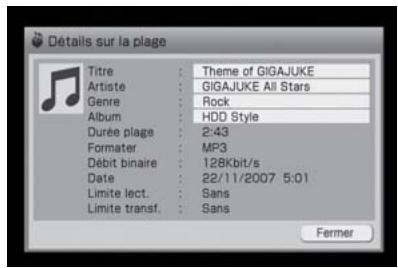 SONY NAS-S5S5PKE - Vérification des informations sur l'album ou la plage - 1