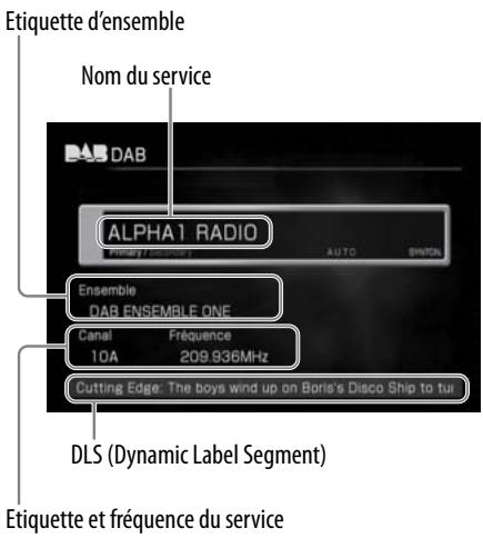 SONY NAS-S5S5PKE - A propos de l'affichage principal DAB - 1