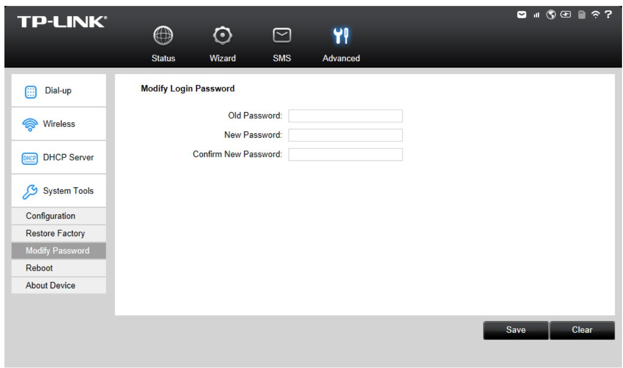 TP-LINK M5350 - Modify Password - 1