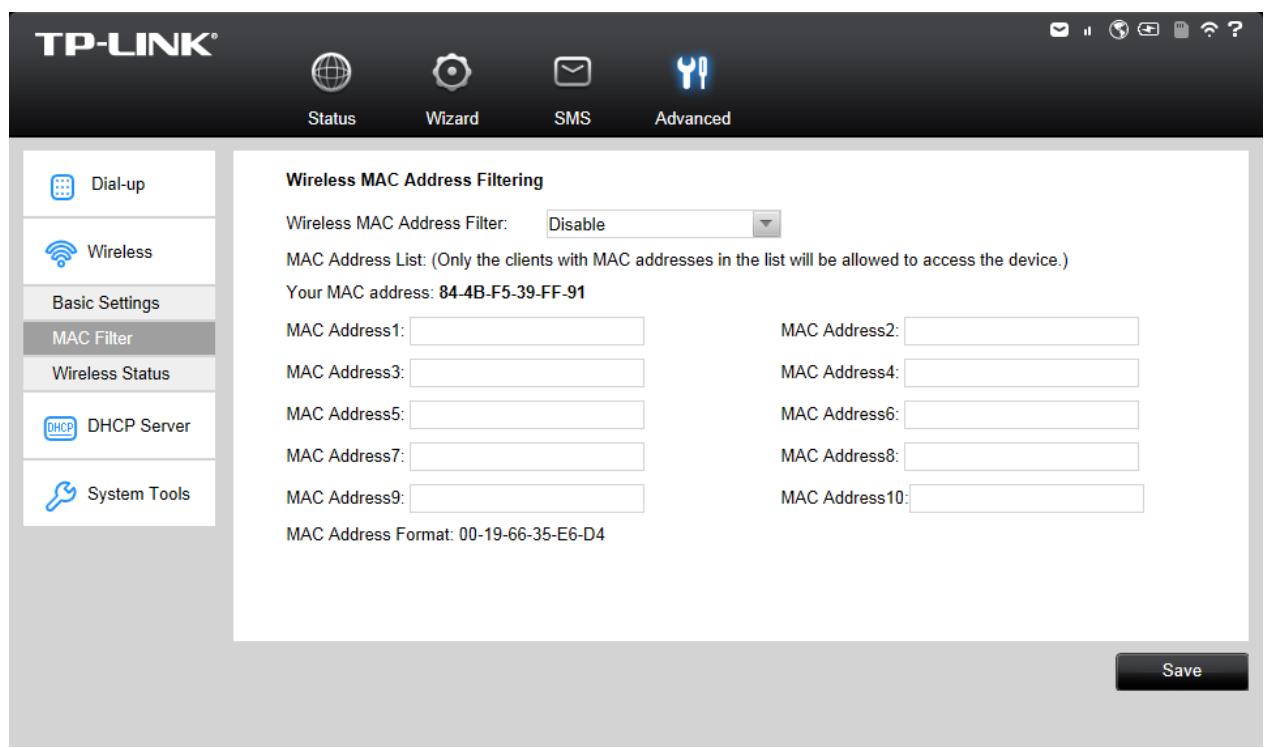 TP-LINK M5350 - MAC Filter - 1