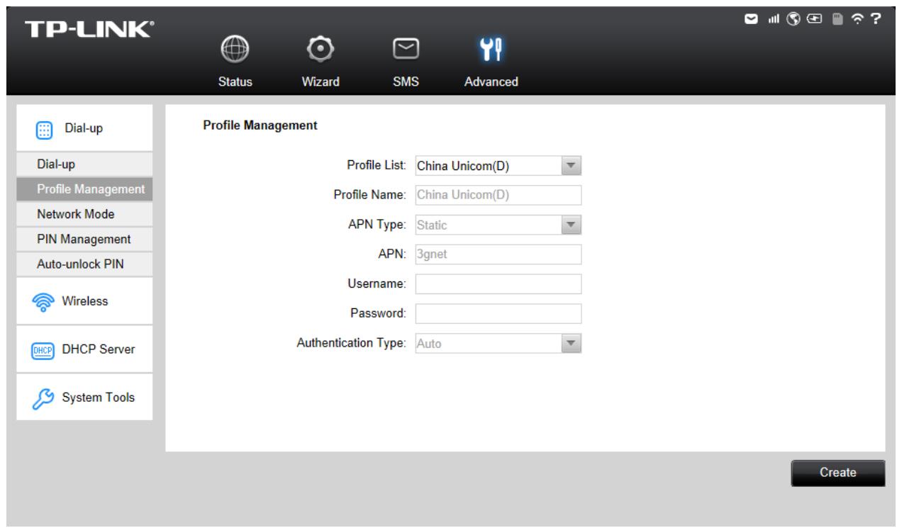 TP-LINK M5350 - Profile Management - 1