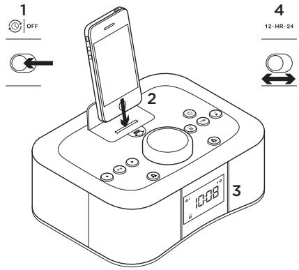 LOGITECH S400I - 3Réglage de l'houré A l'aide d'un iPhone ou d'un iPod - 1