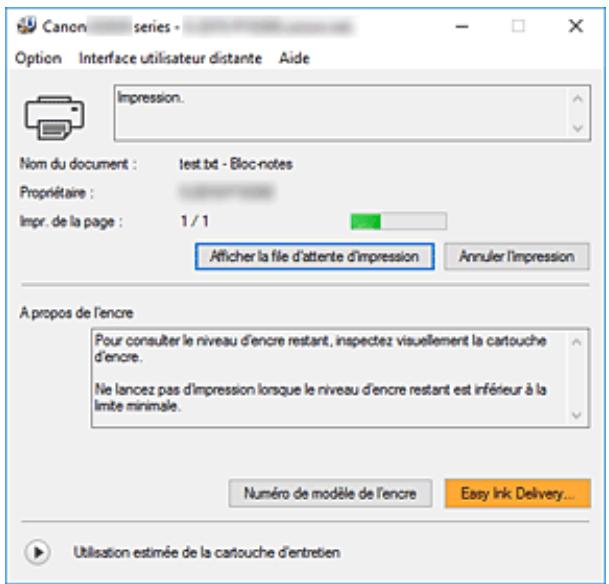 CANON G3560 - Lancement de l'écran d'état canon IJ - 2