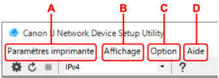 CANON G3560 - Menu de l'écran canon IJ network device setup utility - 1