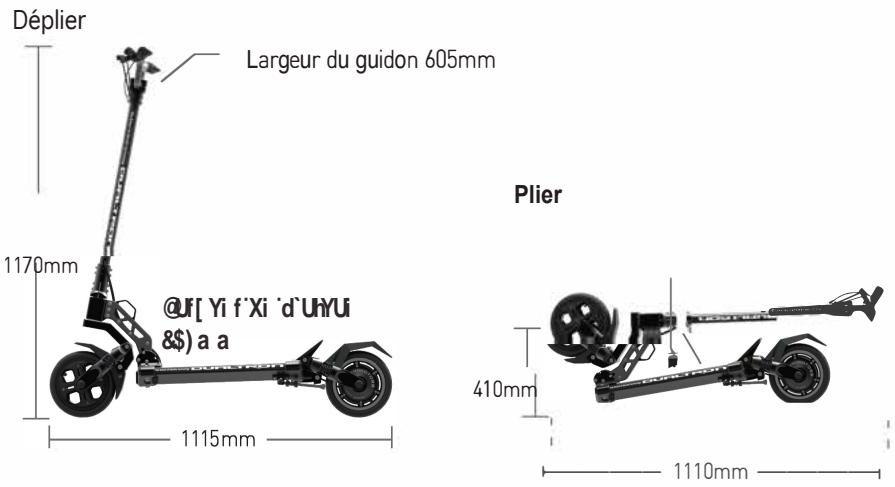 MINIMOTOR DUALTRON MINI 52V15 AH - 1000 W - Dimension du produit - 1