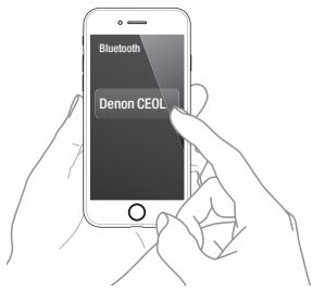 DENON CEOLM10 - Sélectionnez "Denon CEOL" à partir de la liste des dispositifs Bluetooth sur votre appareil mobile. - 1
