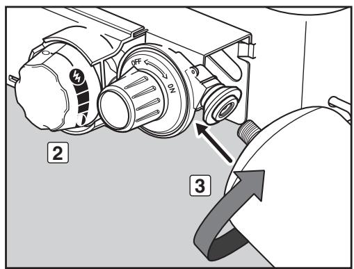WEBER GO ANYWHERE NOIR GAZ - AVERTISSEMENT: serrez manuelles. Un serrage excessif peut endommager le raccord du détendeur à la valve de la cartouche. Ceci peut provoquer une fuite de gaz ou empêcher le débit de gaz. - 3