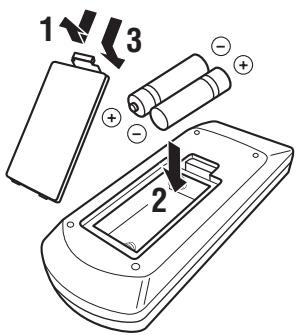YAMAHA AV 3101 - ■ Mise en place des piles dans le boîtier de télécommande - 1
