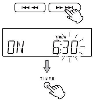 TEAC SL-B920 - Utilizez les touches de saut (1▲/▶▶) pour régler les minutes, puis appuyez sur la touche TIMER. - 1